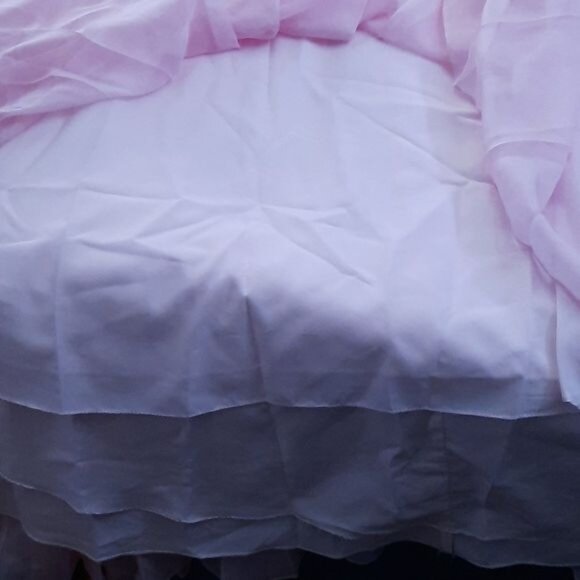 Rachel Allen 7220 Piece High Neck Racerback Beaded Crop Top Chiffon Skirt Size 2 - Picture 11 of 14